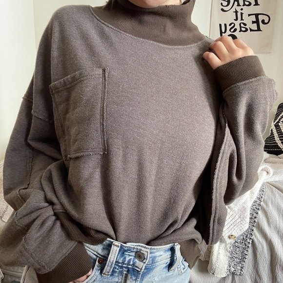 NWT Free People Rae Pullover / Wild Truffle - Picture 9 of 13